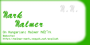 mark malmer business card